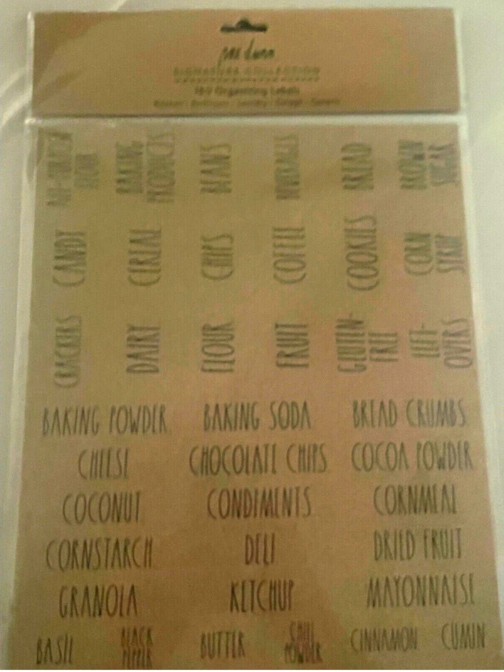 NEW~~Rae Dunn Signature Collection 180 “ORGANIZING LABELS” Black Letters - Picture 1 of 3